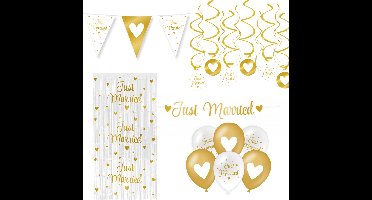 Huwelijk Versiering Feestpakket - Trouw Pakket - Decoratie Goud-Wit