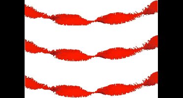 Folat Feest/verjaardag versiering - 3x - crepe slingers - rood - 24 meter - papier - feestartikelen