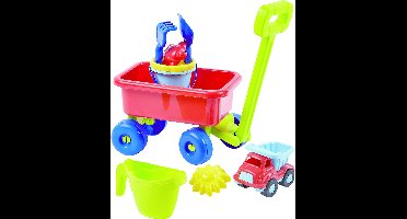 Ecoiffier strand bolderwagen met zandspeelgoed - kleurrijk strand speelgoed.