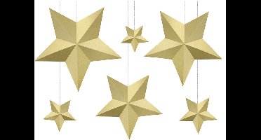 Decoratie Sterren Goud - 6 stuks