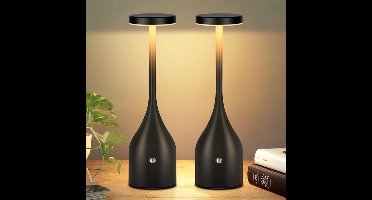 2 stuks oplaadbare draadloze tafellampen - 5000mAh batterijgevoede LED-tafellamp - voor buiten, terras, restaurant, diner, thuis, waterdicht