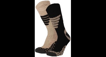 Xtreme Sockswear Wandelsokken - 2 Paar – Wandel Sokken Unisex – Katoen met Coolmax – Multi Beige – Maat 39/42
