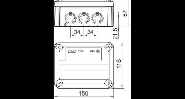 OBO Bettermann 2007077 Verdeeldoos (l x b) 102 mm x 136 mm 1 stuk(s)