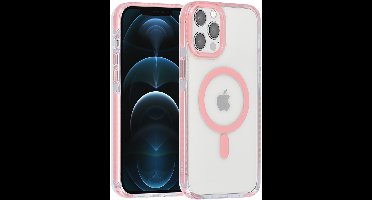 TUNIQ telefoonhoesje voor Apple iPhone 12 Pro Max - MagSafe backcover met koord - Roze