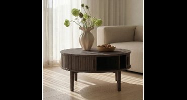 Salontafel Meta rond eikenhout Ø85 CM - Espresso bruin