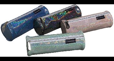 Exacompta 16x Pennenetui rond in PU Glitter - 22,5x7,5cm - Geassorteerd - 52770E