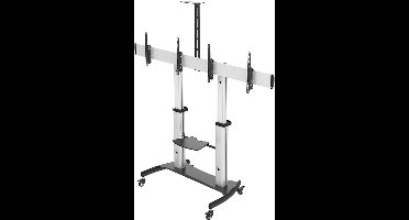 LOGILINK Professional Dubbele tv-monitorwagen, 37–60 inch, elk 50 kg, in hoogte verstelbaar
