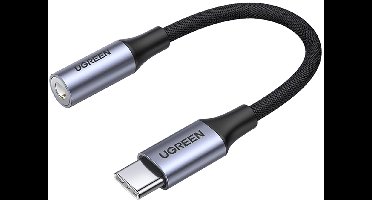 Ugreen - Mini Jack 3.5 mm (female) naar USB C (male) - Koptelefoon adapter - Grijs