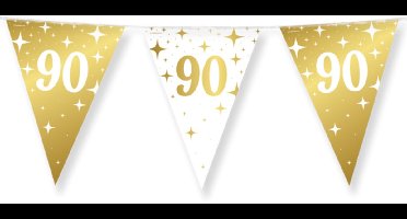 Vlaggenlijn Fancy - 90 jaar - Wit-Goud