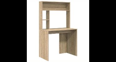 Bureau – Computertafel – Kantoortafel – Schrijftafel – Werkbureau – Sonoma Eiken – Houten Bureau Met Opbergruimte – Compact 91x50x149 cm – Duurzaam En Stevig Ontwerp