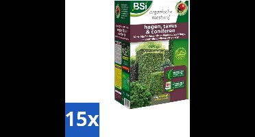 BSI – Hagen, Taxus & Coniferen Meststof – Sterke Groei & Diepgroene Naalden – 4 kg (40 m²) - Bulkverpakking - 15 stuks