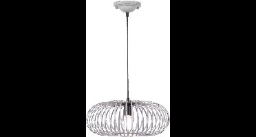 Hanglamp dimbaar met afstandsbediening LED hanglamp kooi design, RGB kleurverandering, metaal grijs, 7.5W 470lm warm wit, DxH 40x 150 cm