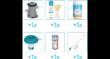 Zwembad Accessoirepakket voor Bestway Fast Set Opblaasbaar zwembad - 305x76 cm - Rond - Bestway - 57266 - 6-delig