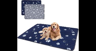 Blauw 60*45CM Wasbare plasmatten voor honden,, herbruikbare puppy-matjes met superabsorberend materiaal, plasmatten met waterdichte onderkant voor puppytraining, zindelijkheidstraining en incontinentie.