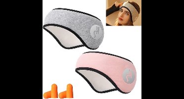2 stuks oogmasker - 2-in-1 unisex winter oorwarmers voor hardlopen, slaapmasker, hoofdband die de oren hydrateert, zweetband voor vrouwen en mannen