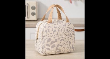 Lunchbox voor dames - heren en volwassenen, geïsoleerde lunchtas voor werk, picknick of reizen, schattig, herbruikbaar, lichtgewicht, duurzaam - Beige