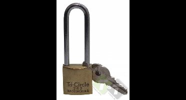 Hangslot Tri-Circle 32mm, dikte 5mm, breedte 33mm, hoogte 52mm