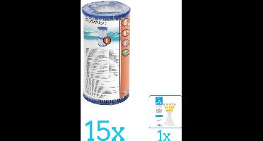 Bestway - Flowclear - Filtercartridge Type II - Volumebundel - Filter - 15-delig