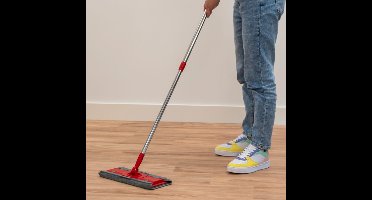 Dirt Devil Dweil - Dweilset met Dweilstok en Uitschuifbare Steel - Geschikt voor Laminaat, Tegels en Vinyl - Dweilen Microvezel - Flexibele Kop - Dweilmop - Metaal en Microvezel - 35 x 15 x 122 cm