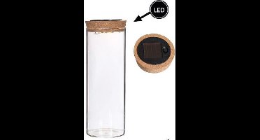 Reageerbuisje Ø8 h: 23 cm met licht + zonnepaneel kurk (1 stuk)