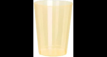 Excellent Houseware Beker- 6x - geel - kunststof - 280ml- herbruikbaar glas