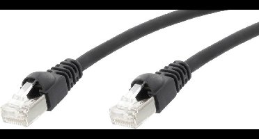 Telegärtner 100008267 RJ45 Netwerkkabel, patchkabel CAT 6A S/FTP 2.00 m Zwart Vlambestendig, Snagless, Vlambestendig, H