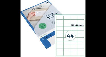 Etiket rillprint 48.5x25.4mm mat transp 1100st