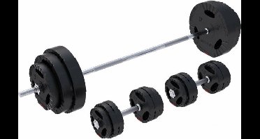 Gorilla Sports Lange Halterset 100 kg - Gripper Kunststof - Schroefsluiting - 30 mm