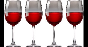 alpina Wijnglazen Set 4 Stuks - Wijn Glazen Smoked - Geschikt voor Rode en Witte Wijn - Glasservies voor elke Gelegenheid - Glas