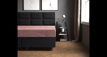 Sleeptime Hoeslaken Velvet - 90x200 - Super Zacht - Roze
