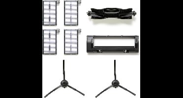Replacement Parts Kit for eufy X8 Pro Series Robot Vacuums, Rolling Brush ×1 + Brush Guard ×1 + Side Brush ×2 + Washable Filter ×4