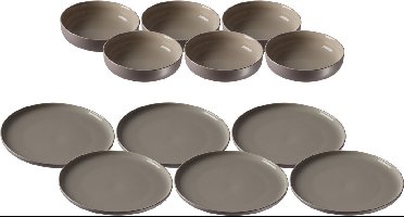 Teller und Schalenset Jasper Set van 12