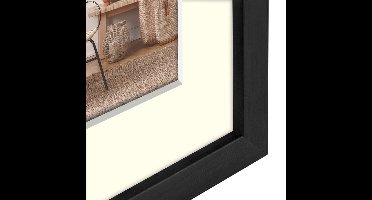 ZEP - Houten Fotolijst Malmo Zwart met Passepartout voor foto formaat 9x13 / 13x18 - V4557B