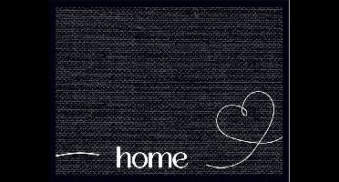 MD Entree - Deurmat - Schoonloopmat - Soft & Deco - Home Heart Black - 50 x 70 cm