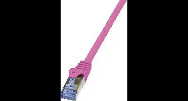 LogiLink CQ3079S RJ45 Netwerkkabel, patchkabel CAT 6A S/FTP 5.00 m Pink Vlambestendig, Snagless 1 stuk(s)
