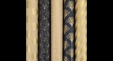 Berlin cadeaupapier - Eco bruin kraft assortiment inpakpapier - 2 meter x 70 cm - 5 Rollen