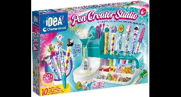 Clementoni iDea - Pennen Creatiestudio - Knutselpakket vol Accessoires - Kawaii Glitterpennen - Het Creatieve Cadeautje - Vanaf 6 jaar