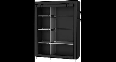 Kledingkast vouwkast linnenkast kast kleding opslag organisator canvas 105 x 45 x 170 cm zwart