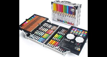 ApexArte® Tekenkoffer Kinderen - Tekendoos - Kleurpotloden - Stiften - Veelkleurig