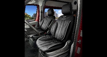 Stoelhoezen Volkswagen Crafter 2017 Tot Heden – Miami grijs – skai leer – luxe autostoelhoezen – perfecte pasvorm – duurzame bescherming – set voor 2 losse stoelen