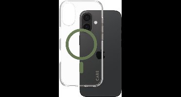 CARE by PanzerGlass Flagship Case - Transparant Urban Combat w. - Groen MagSafe iPhone 16