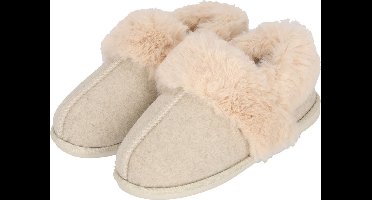 Apollo Dames Instap Pantoffel Vilt OffSloffen -White Sloffen - Maat 41/42