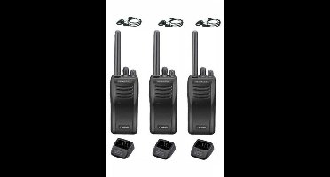 Set van 3 stuks Kenwood TK-3501 met D-shape oortje en tafelladers