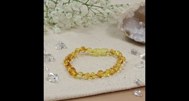 Baby Natura - Barnsteen armband - Kind - Honey - 16,5 cm