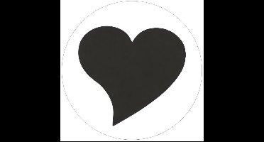 Sluitsticker Hart Zwart -Sticker-Etiket- 500st.
