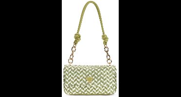 GUESS schoudertas Tessi Flap Shoulder Bag Olive Multi olijfgroen