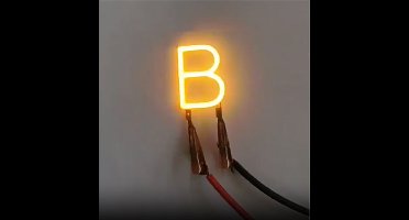 -B- COB LED 3V Filament Letter Geel 3 x 3 cm FPC 2200K 1W Warm-wit