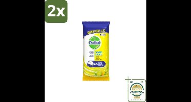 Dettol – Multi Reinigingsdoekjes – Citroen – 110 Doekjes - Voordeelverpakking - 2 stuks - Reinigen - Doekjes