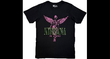 Nirvana - In Utero Purple Angel Heren Tshirt - S - Zwart