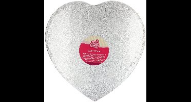 FunCakes Cake Drum Hart - Zilver - Ø33 cm / 12 mm - Taartonderlegger - Taartkarton
